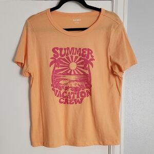 Old Navy Peach Summer Vacation Crew Women's Top